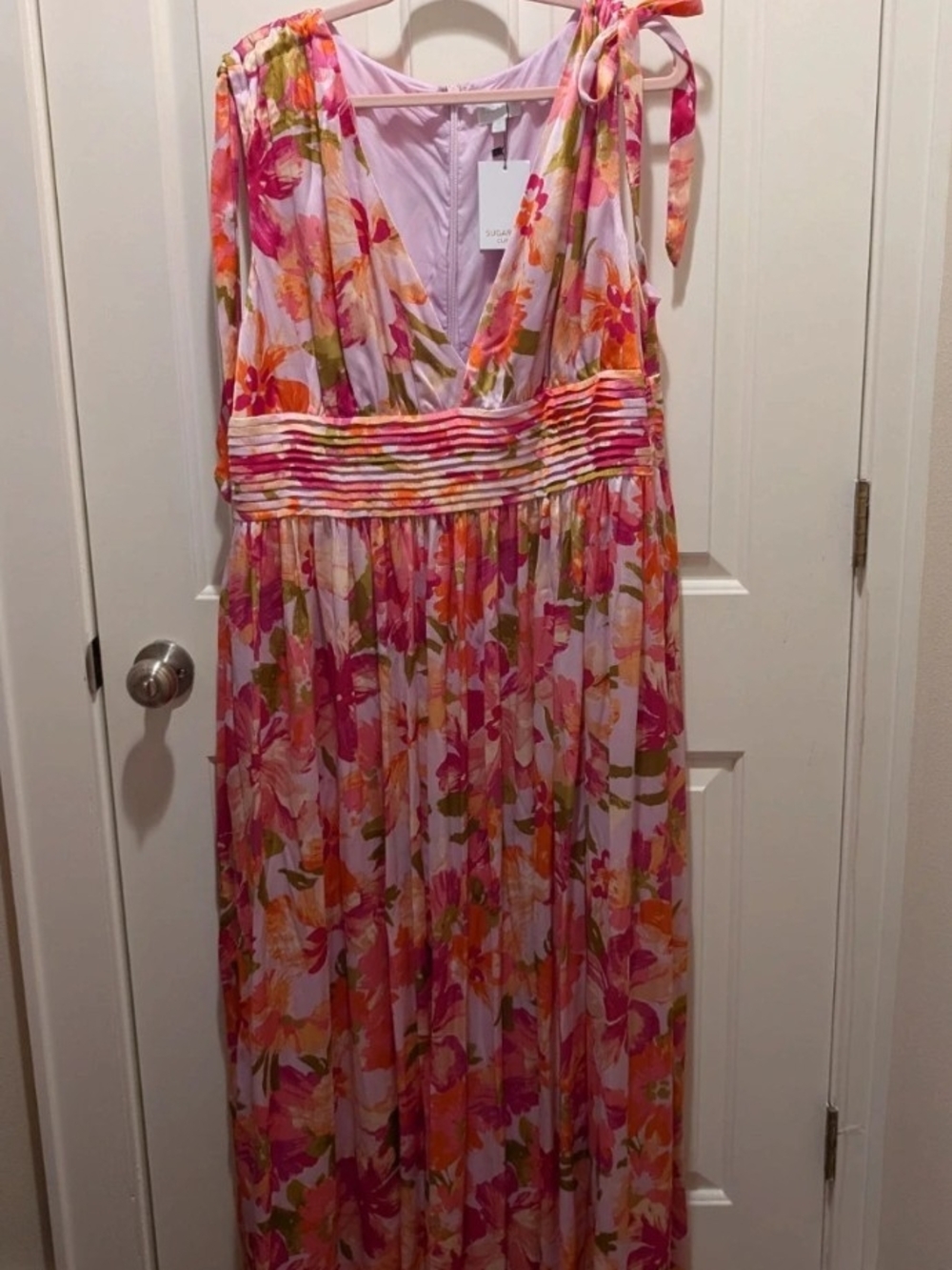 SugarLips Floral Maxi Dress in Pink and Orange